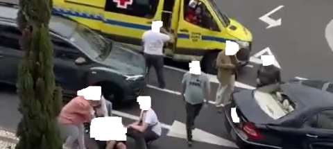 Motociclista em estado grave num acidente