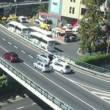 Acidente entre dois carros na entrada da via rápida nos Viveiros