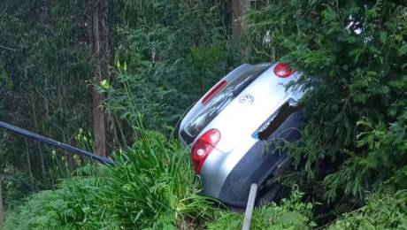 Carro sai de estrada