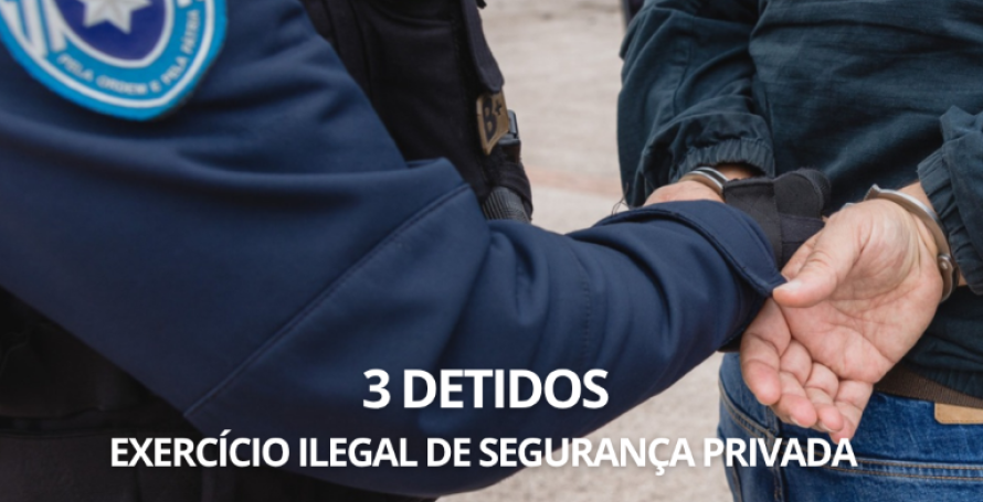 Três homens detidos pela prática ilegal de segurança privada
