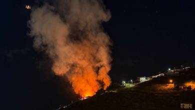 Foguete de arraial provocou incêndio desta noite no Garachico