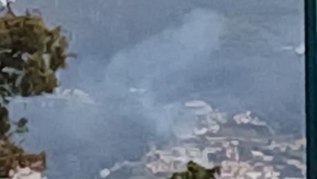 Incêndio perto de casas no Funchal
