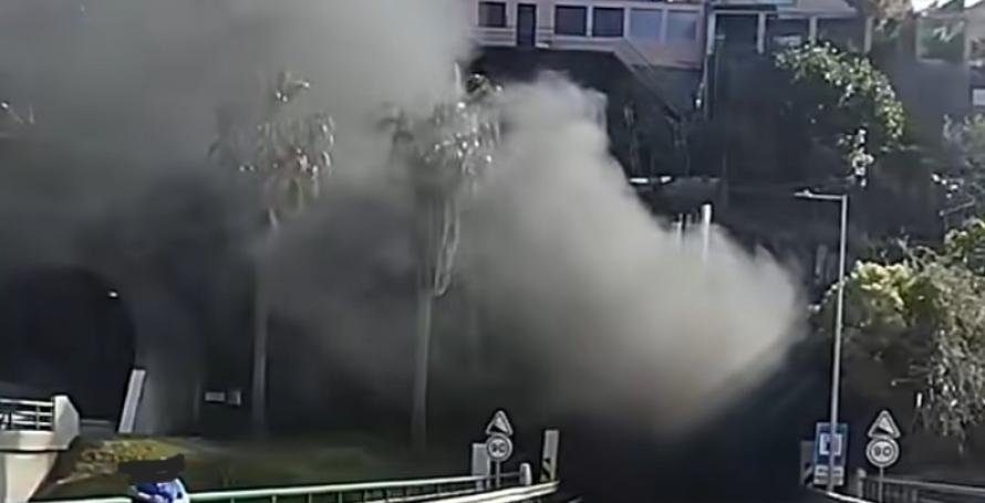 Homem ferido após incêndio na via rápida