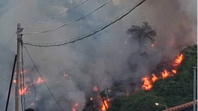 Continua ativo e desceu para a ribeira incêndio no Funchal; estão mobilizadas três corporações
