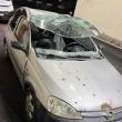 Veja como ficou o carro onde seguia o agente da PSP que ficou ferido depois de atingido por derrocada