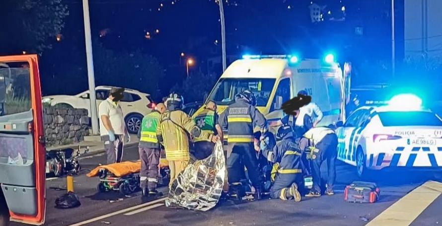 Jovem motociclista ferido com alguma gravidade num acidente entre mota e carro